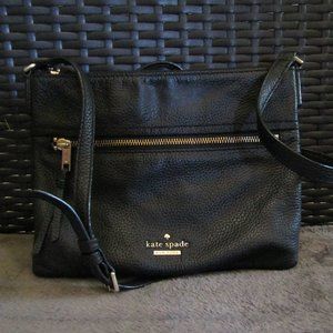 KATE SPADE SMALL BLACK PEBBLED LEATHER CROSSBODY BAG